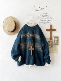 SO／モヘアノルディックプルオーバー・アイアンブルー