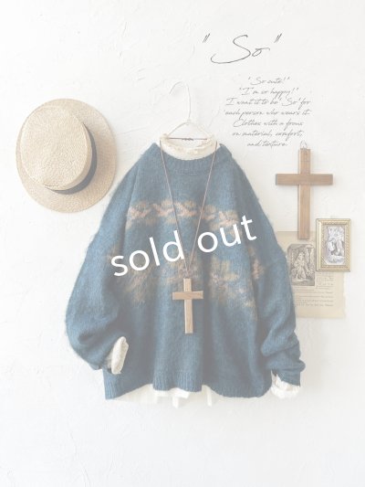 画像1: SO／モヘアノルディックプルオーバー・アイアンブルー