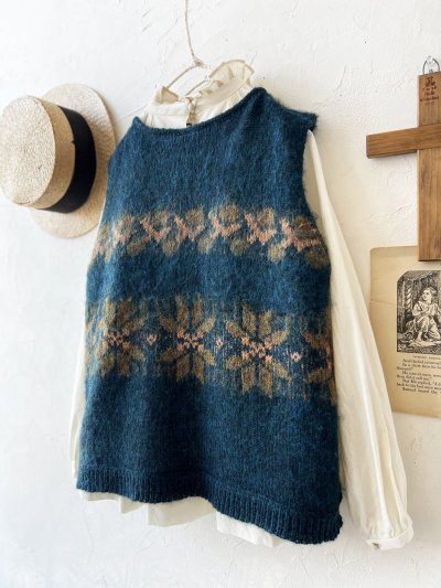 画像8: SO／モヘアノルディックベスト・アイアンブルー