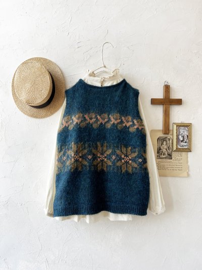 画像7: SO／モヘアノルディックベスト・アイアンブルー