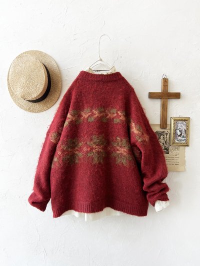 画像7: SO／モヘアノルディックプルオーバー・レッド