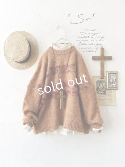 画像1: 【半額SALE】SO／モヘアノルディックプルオーバー・オレンジ