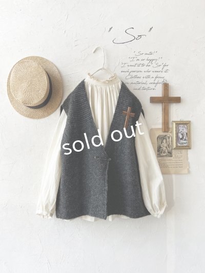 画像1: SO／シェットリノピン付きベスト・チャコール