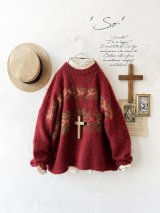 SO／モヘアノルディックプルオーバー・レッド