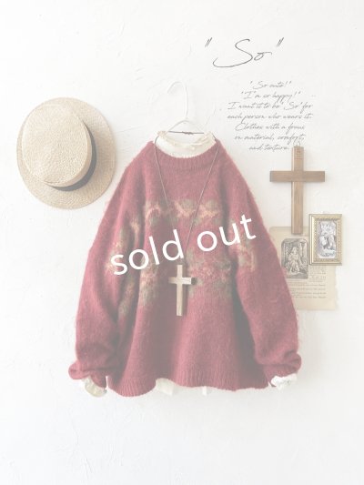 画像1: 【半額SALE】SO／モヘアノルディックプルオーバー・レッド