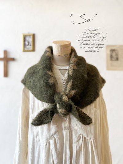 画像1: SO／モヘアノルディックストール・カーキ
