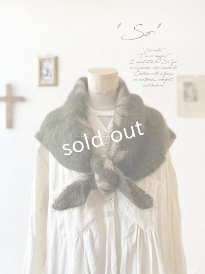 画像1: 【半額SALE】SO／モヘアノルディックストール・カーキ