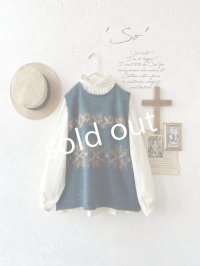【半額SALE】SO／モヘアノルディックベスト・アイアンブルー