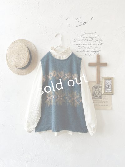 画像1: 【半額SALE】SO／モヘアノルディックベスト・アイアンブルー