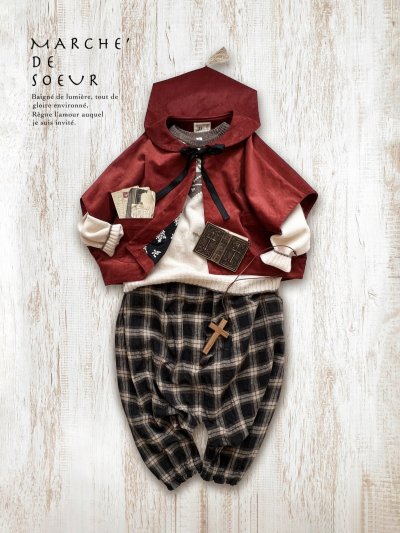 画像9: MARCHE' DE SOEUR／セーラ襟のタッセルちびコート・クラシカルレッド