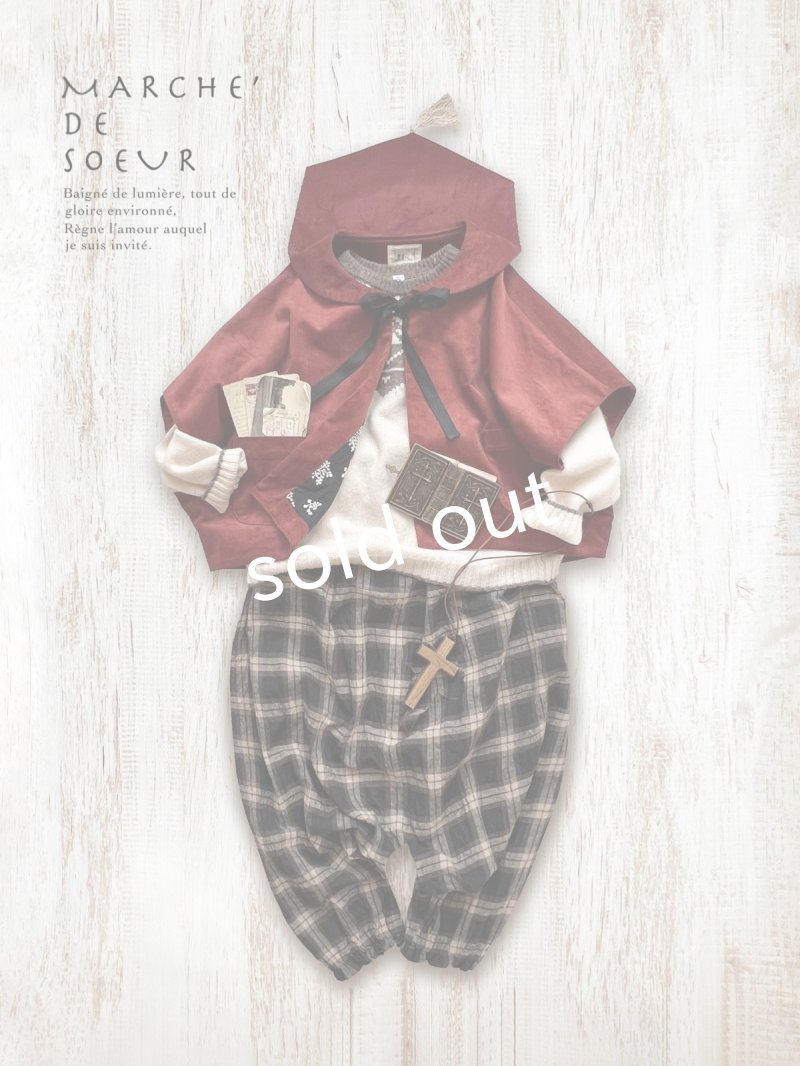 画像9: MARCHE' DE SOEUR／セーラ襟のタッセルちびコート・クラシカルレッド (9)