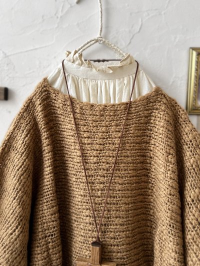 画像2: SO／フリンジニットポンチョ・キャメルベージュ