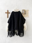画像6: SO／フリンジニットポンチョ・ブラック (6)