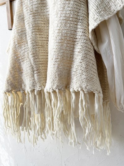 画像14: SO／フリンジニットポンチョ・キャメルベージュ