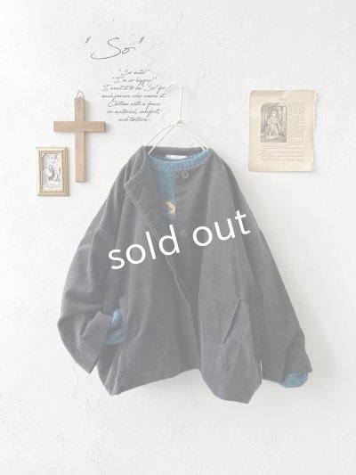 画像1: SO／綾コーデュロイコクーンジャケット・チャコール