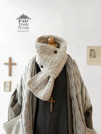 Sana Hastakala／Nepal knit  muffler・杢ホワイト