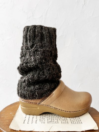 画像2: Sana Hastakala／Nepal knit volume leg warmer・杢ブラウン