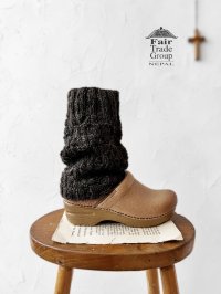 Sana Hastakala／Nepal knit volume leg warmer・杢ブラウン