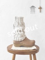Sana Hastakala／Nepal knit volume leg warmer・杢ホワイト