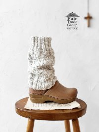 Sana Hastakala／Nepal knit volume leg warmer・杢ホワイト