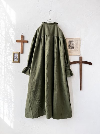 画像5: Dgy／コーデュロイフリル襟ワンピース・カーキ