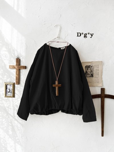 画像1: Dgy／起毛コットンネルプルオーバー・ブラック