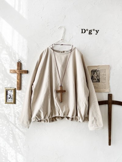 画像1: Dgy／起毛コットンネルプルオーバー・アイボリー