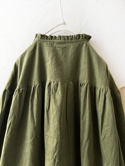 画像6: Dgy／コーデュロイフリル襟ワンピース・カーキ