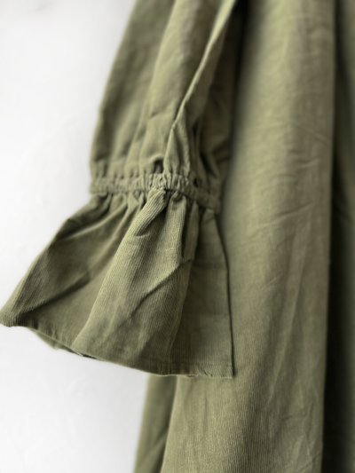 画像4: Dgy／コーデュロイフリル襟ワンピース・カーキ