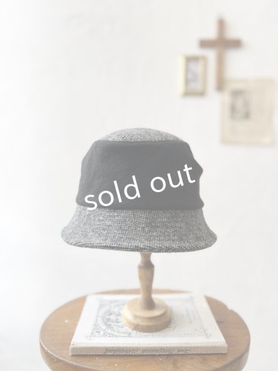 画像4: 羊帽子店／12-1bk クラシカルツイードの冬のダブルハット・杢ブラック×ブラック