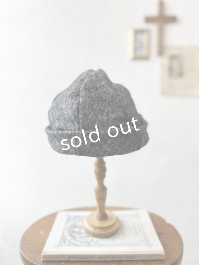 画像4: 羊帽子店／12-4 シェットランドウールリネンの冬のヘミング・杢ブラック