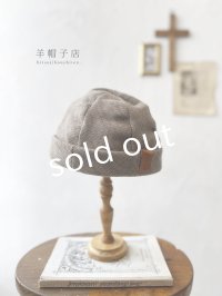 羊帽子店／12-6 アイスランドウールの冬のヘミング・杢ベージュ