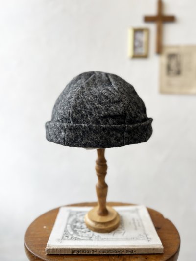 画像5: 羊帽子店／12-4 シェットランドウールリネンの冬のヘミング・杢ブラック