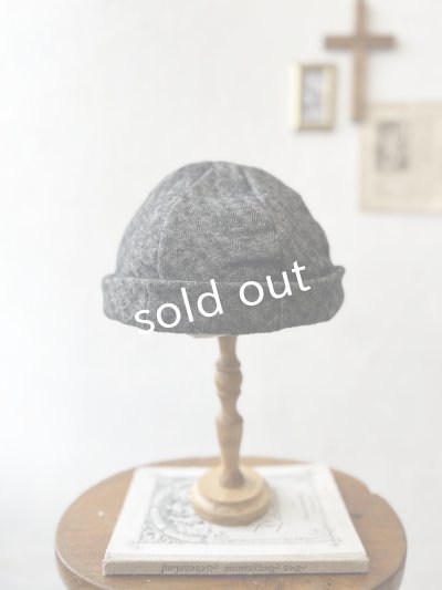 画像5: 羊帽子店／12-4 シェットランドウールリネンの冬のヘミング・杢ブラック