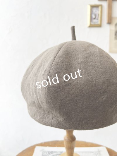 画像4: 羊帽子店／12-7 ベルギーリネンのほっこりベレー帽・モカ