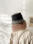画像10: 羊帽子店／12-1bk クラシカルツイードの冬のダブルハット・杢ブラック×ブラック (10)