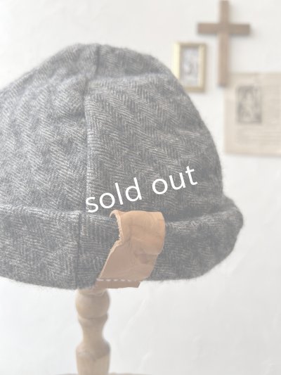 画像3: 羊帽子店／12-4 シェットランドウールリネンの冬のヘミング・杢ブラック