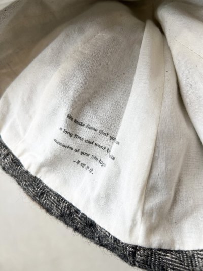 画像7: 羊帽子店／12-4 シェットランドウールリネンの冬のヘミング・杢ブラック