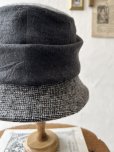 画像7: 羊帽子店／12-1gr クラシカルツイードの冬のダブルハット・杢ブラック×チャコール (7)