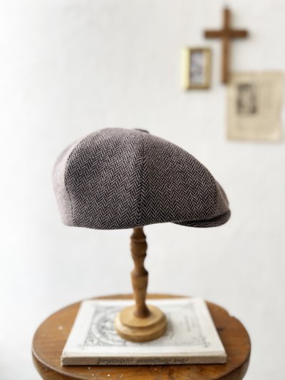 画像4: 羊帽子店／12-3 冬のヘリンボーンキャスケット・杢ブラウン