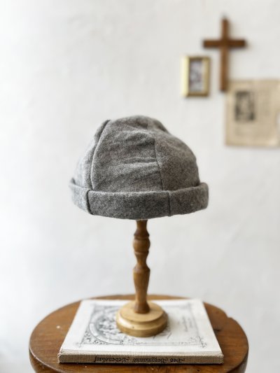 画像4: 羊帽子店／12-4 シェットランドウールリネンの冬のヘミング・杢グレー