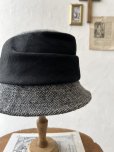 画像3: 羊帽子店／12-1bk クラシカルツイードの冬のダブルハット・杢ブラック×ブラック (3)