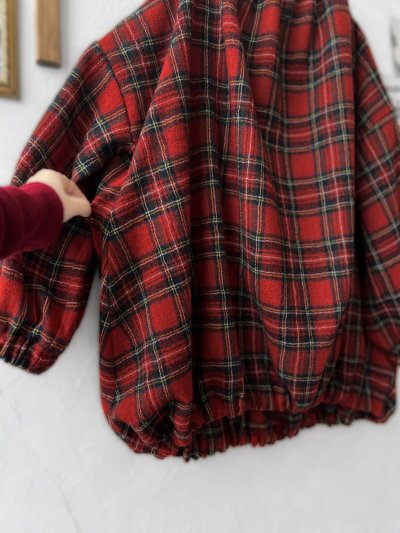 画像7: MARCHE' DE SOEUR／ウールガーゼのバルーンチュニック・赤チェック