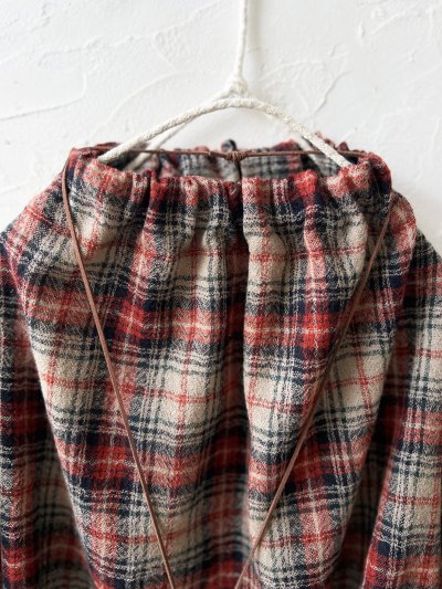 画像2: MARCHE' DE SOEUR／ウールガーゼのバルーンチュニック・ベージュチェック