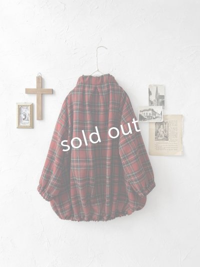 画像10: MARCHE' DE SOEUR／ウールガーゼのバルーンチュニック・赤チェック