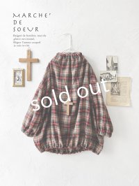 MARCHE' DE SOEUR／ウールガーゼのバルーンチュニック・ベージュチェック