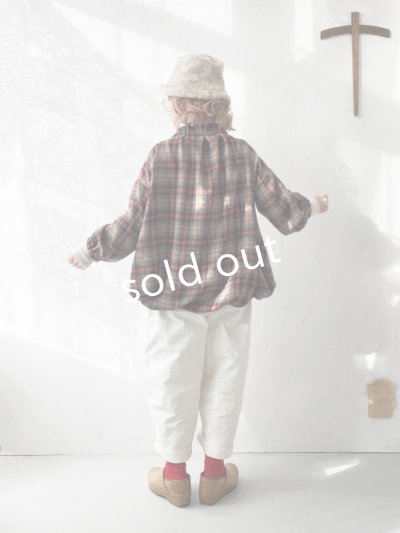 画像20: MARCHE' DE SOEUR／ウールガーゼのバルーンチュニック・赤チェック