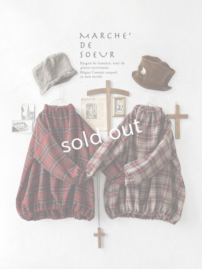 画像19: MARCHE' DE SOEUR／ウールガーゼのバルーンチュニック・ベージュチェック