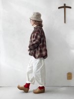 画像16: MARCHE' DE SOEUR／ウールガーゼのバルーンチュニック・ベージュチェック (16)