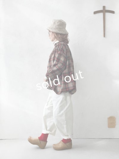 画像16: MARCHE' DE SOEUR／ウールガーゼのバルーンチュニック・ベージュチェック